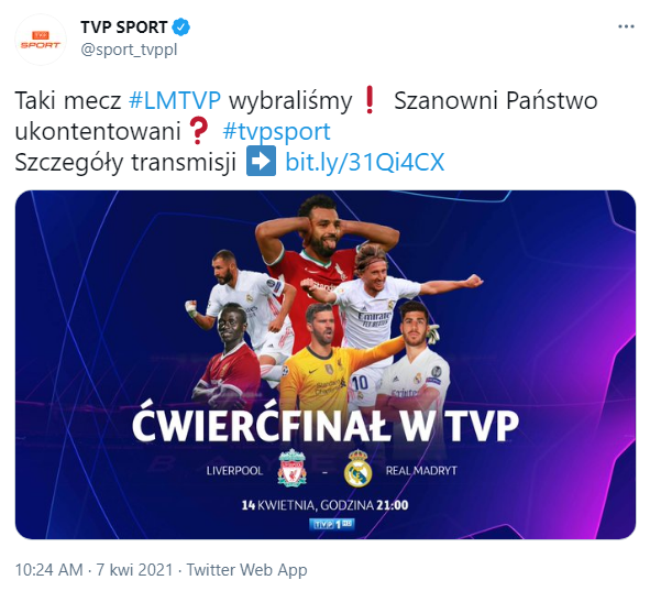 Ten mecz Champions League  POKAŻE TVP w najbliższą środę!